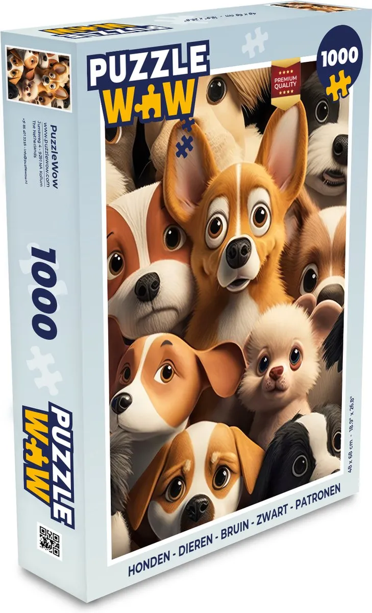 PuzzleWow Honden Dieren Legpuzzel 1000 Stuks
