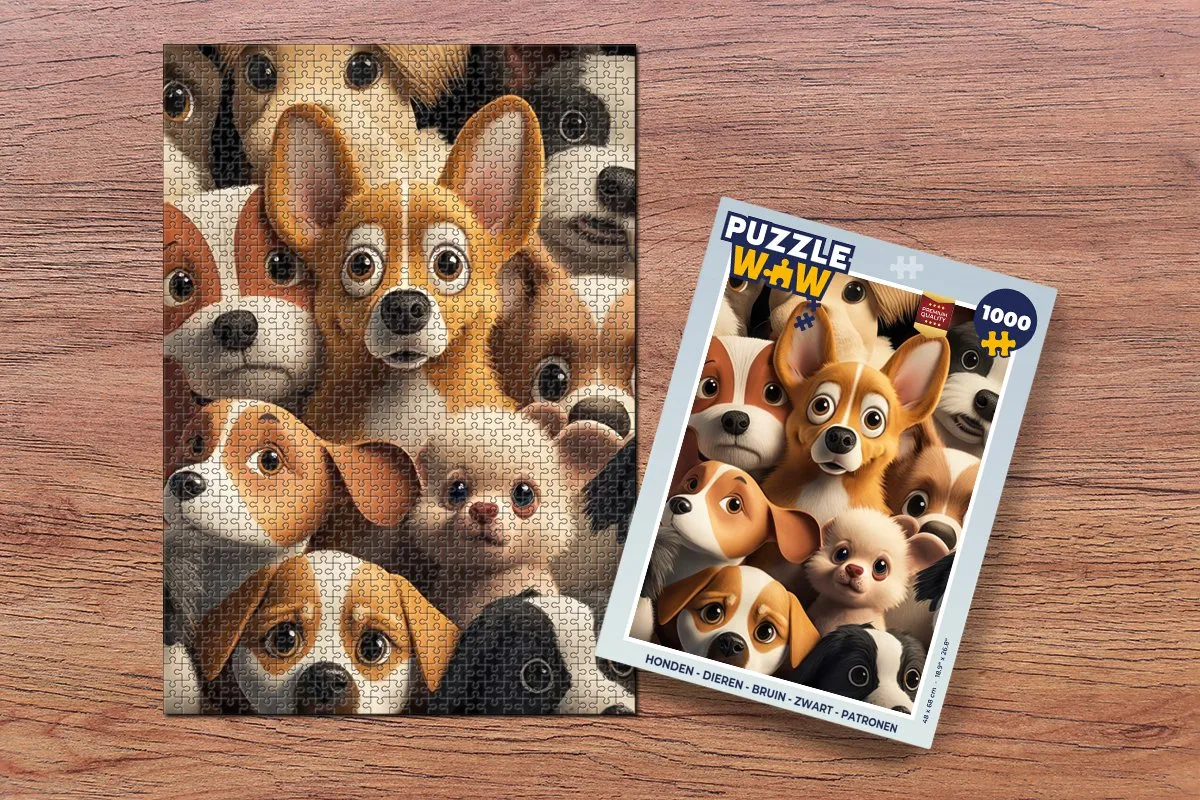PuzzleWow Honden Dieren Legpuzzel 1000 Stuks - Multicolor