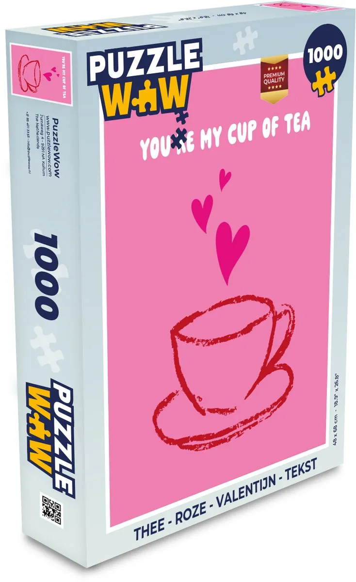 PuzzleWow Valentijn Thee Legpuzzel 1000 Stuks