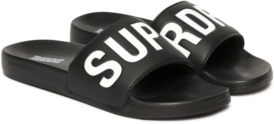 Superdry Core Badslippers Dames - 36/37 - Zwart/Wit - afbeelding 5 van 6