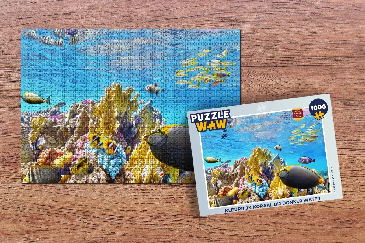 PuzzleWow Legpuzzel Kleurrijk Koraal bij Helder Water 1000 Stuks - Multicolor