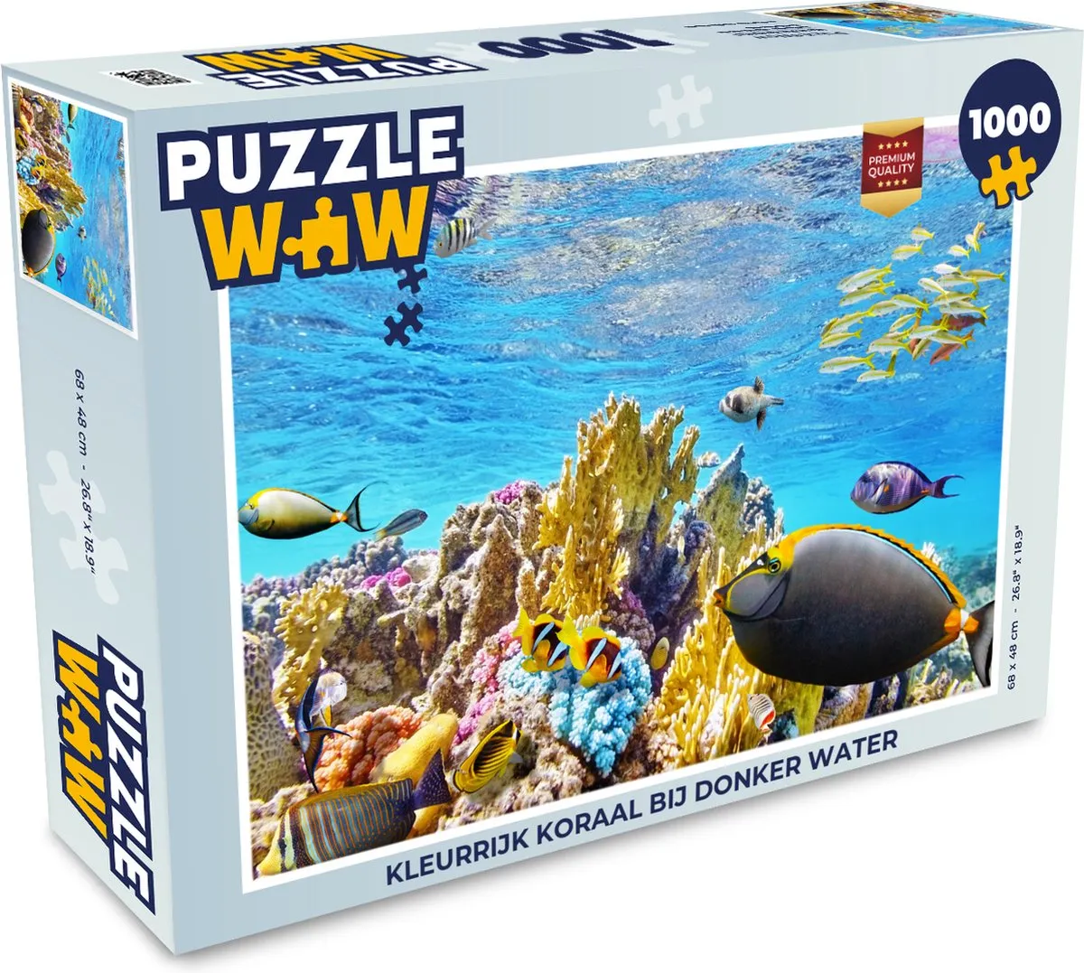 PuzzleWow Legpuzzel Kleurrijk Koraal bij Helder Water 1000 Stuks