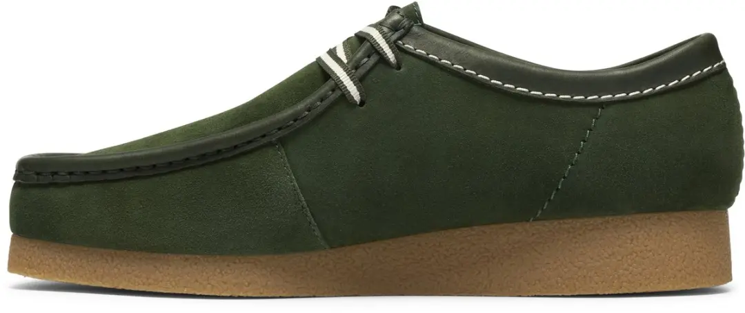 CLARKS WallabeeEVO Heren Veterschoenen - Groen - Suede - afbeelding 2 van 6