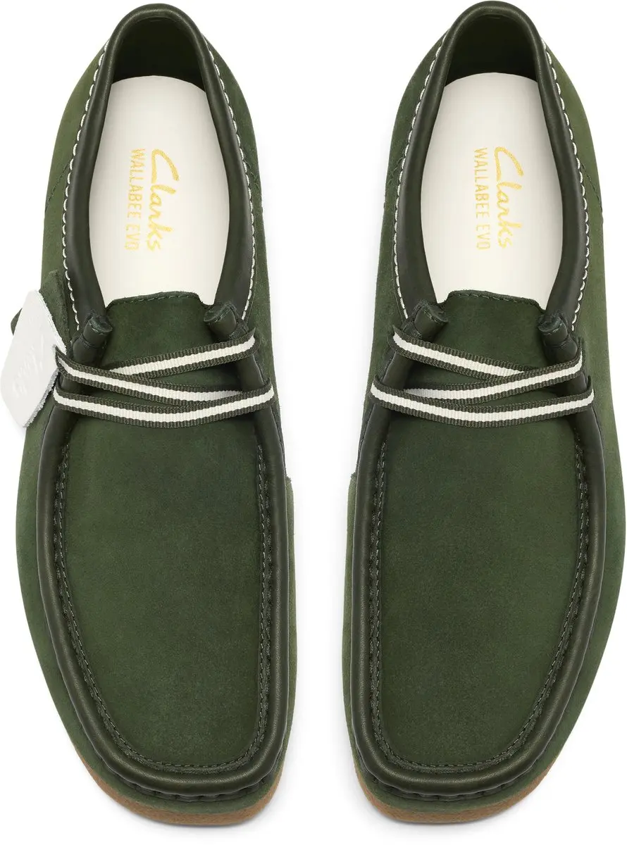 CLARKS WallabeeEVO Heren Veterschoenen - Groen - Suede - afbeelding 3 van 6