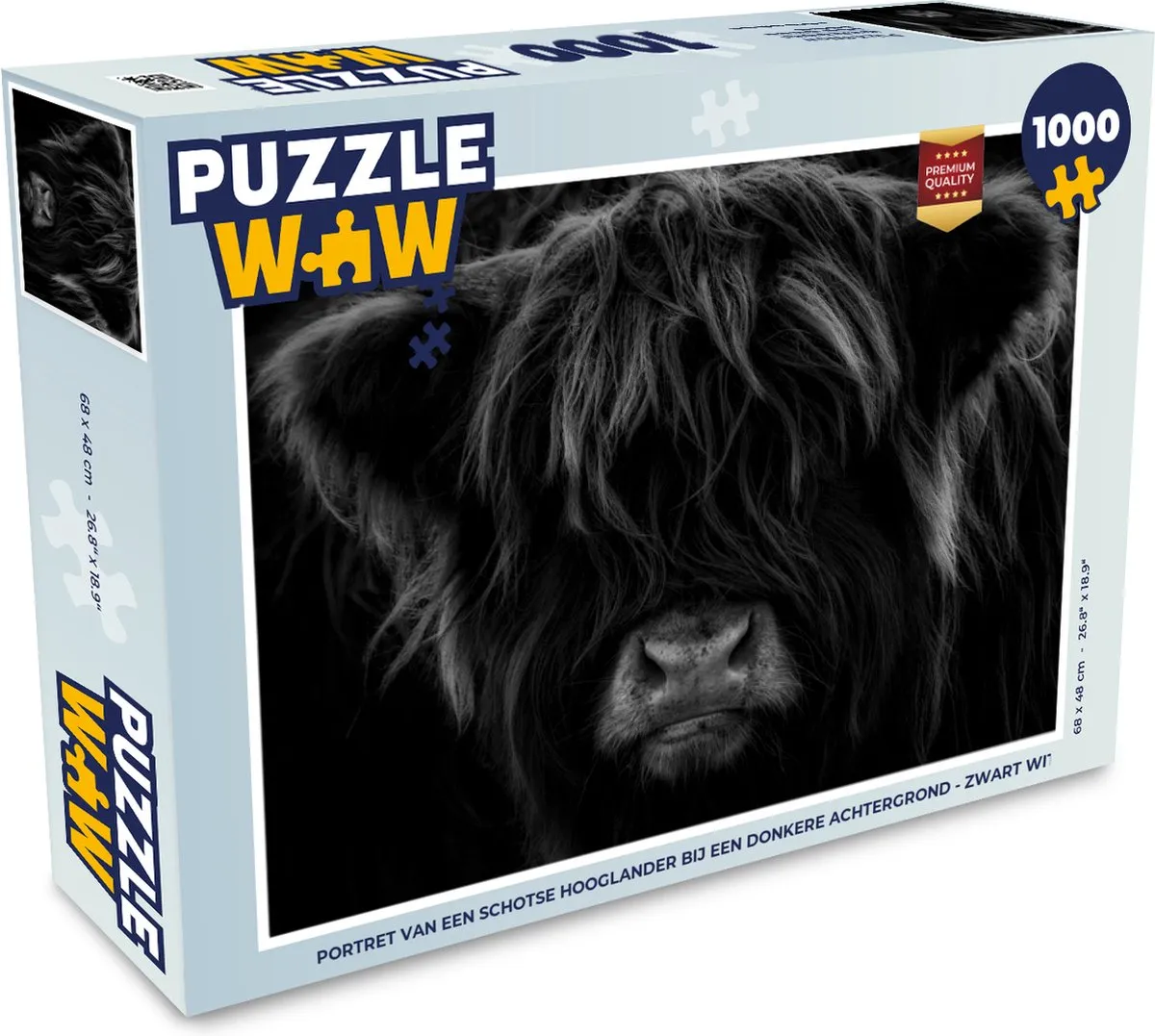 PuzzleWow Schotse Hooglander Legpuzzel 1000 Stuks - Multicolor