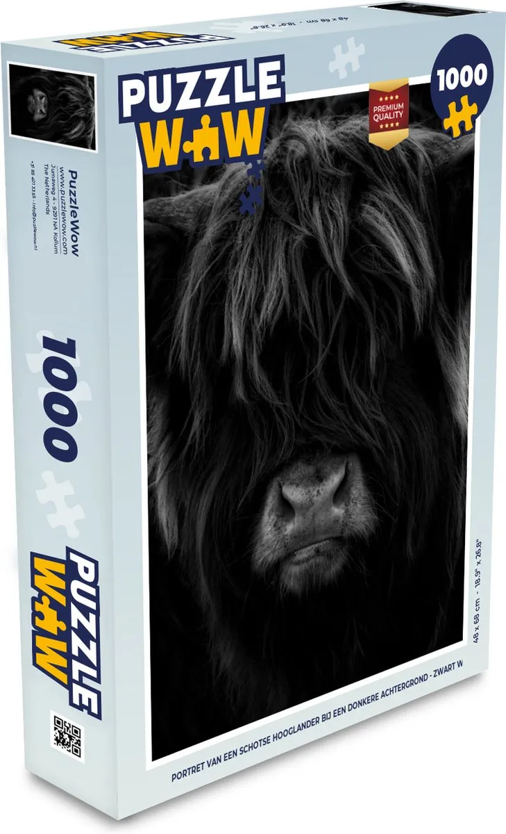 PuzzleWow Schotse Hooglander Legpuzzel 1000 Stuks - Multicolor