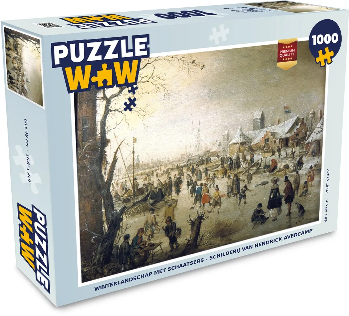 PuzzleWow Winterlandschap met schaatsers Legpuzzel 1000 Stuks - Multicolor