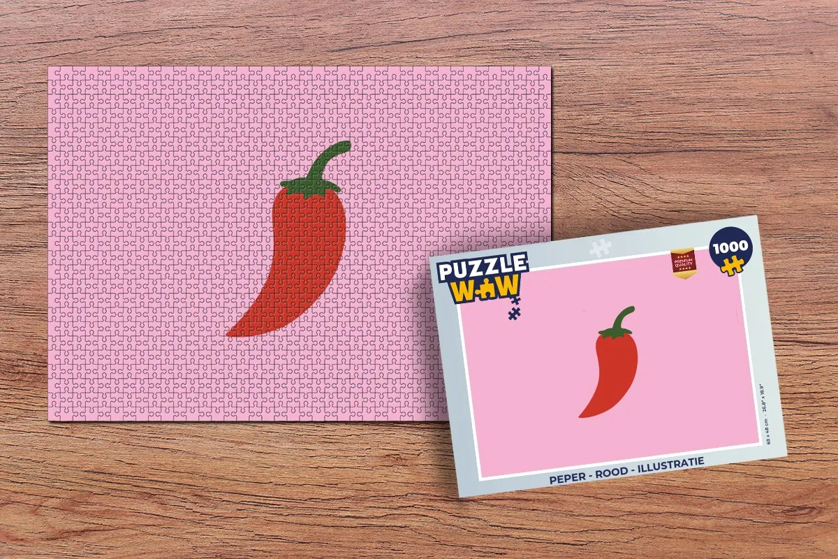 PuzzleWow Peper Legpuzzel 1000 Stuks - Rood