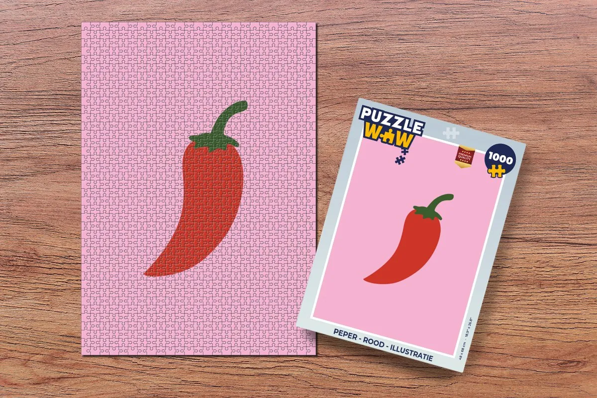 PuzzleWow Peper Legpuzzel 1000 Stuks - Rood