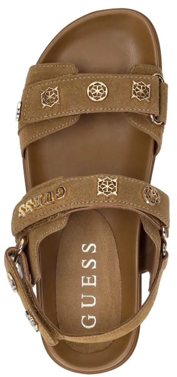 Guess Florizi Sandalen Plat - cognac - Maat 37 - afbeelding 5 van 6