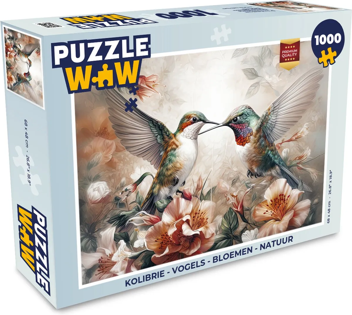 PuzzleWow Legpuzzel Kolibrie 1000 Stuks - Multicolor