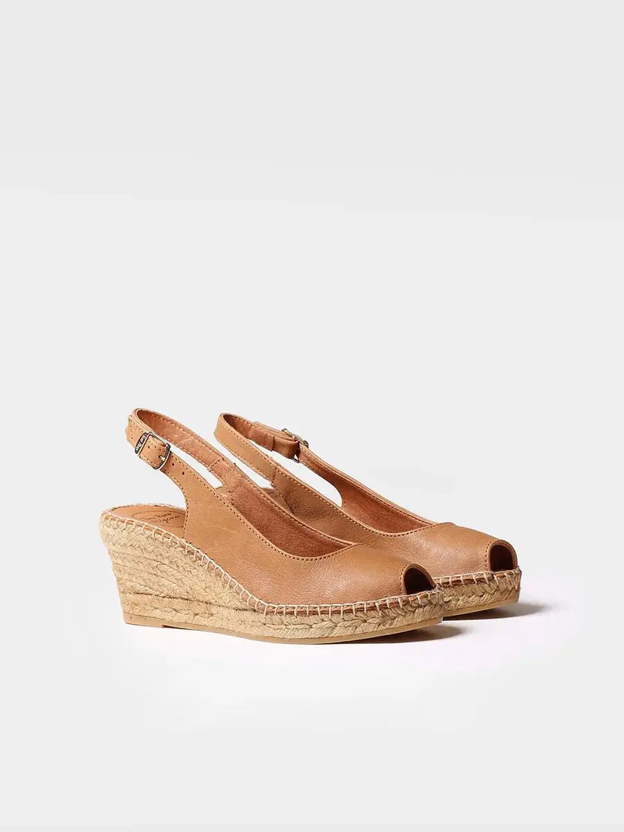 Espadrilles met open teen en sleehak