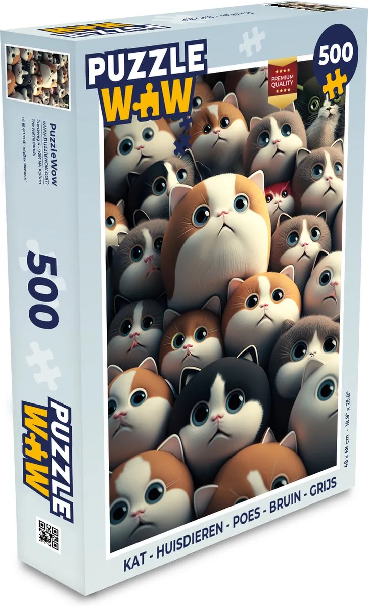 PuzzleWow Kat Huisdieren Puzzel 500 Stuks - Multicolor