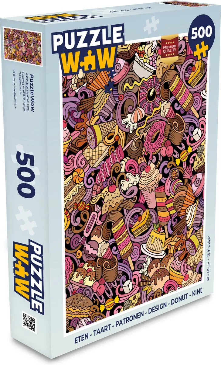 PuzzleWow Donut Design Legpuzzel 500 Stuks