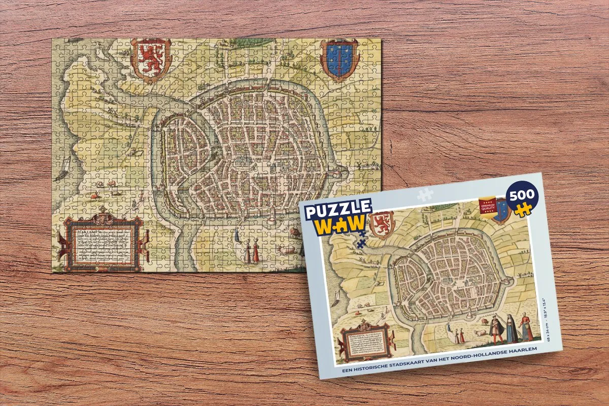 PuzzleWow Haarlem Antiek Legpuzzel 500 Stuks - Multicolor