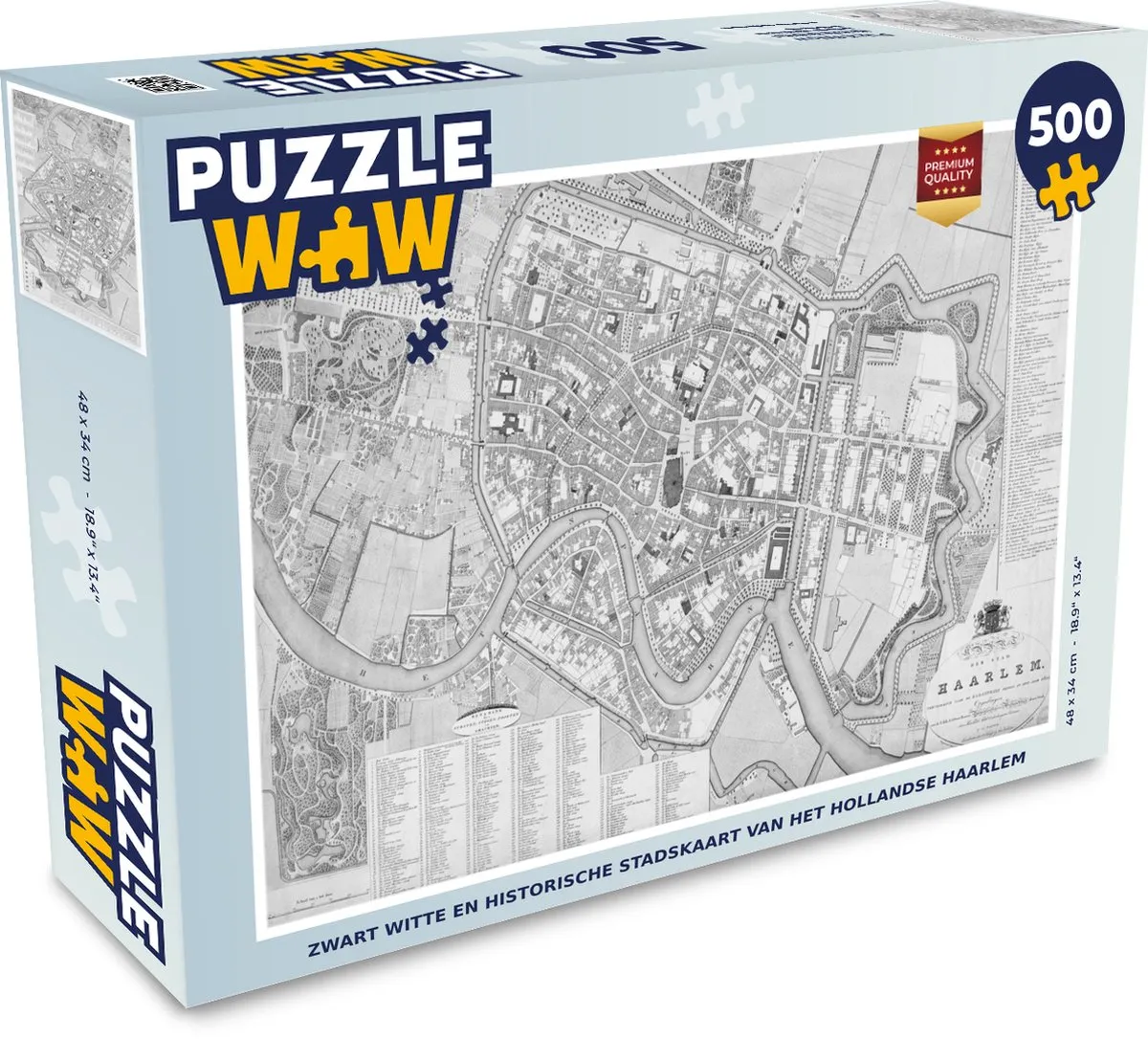 PuzzleWow Haarlem Antiek Legpuzzel 500 Stuks - Multicolor