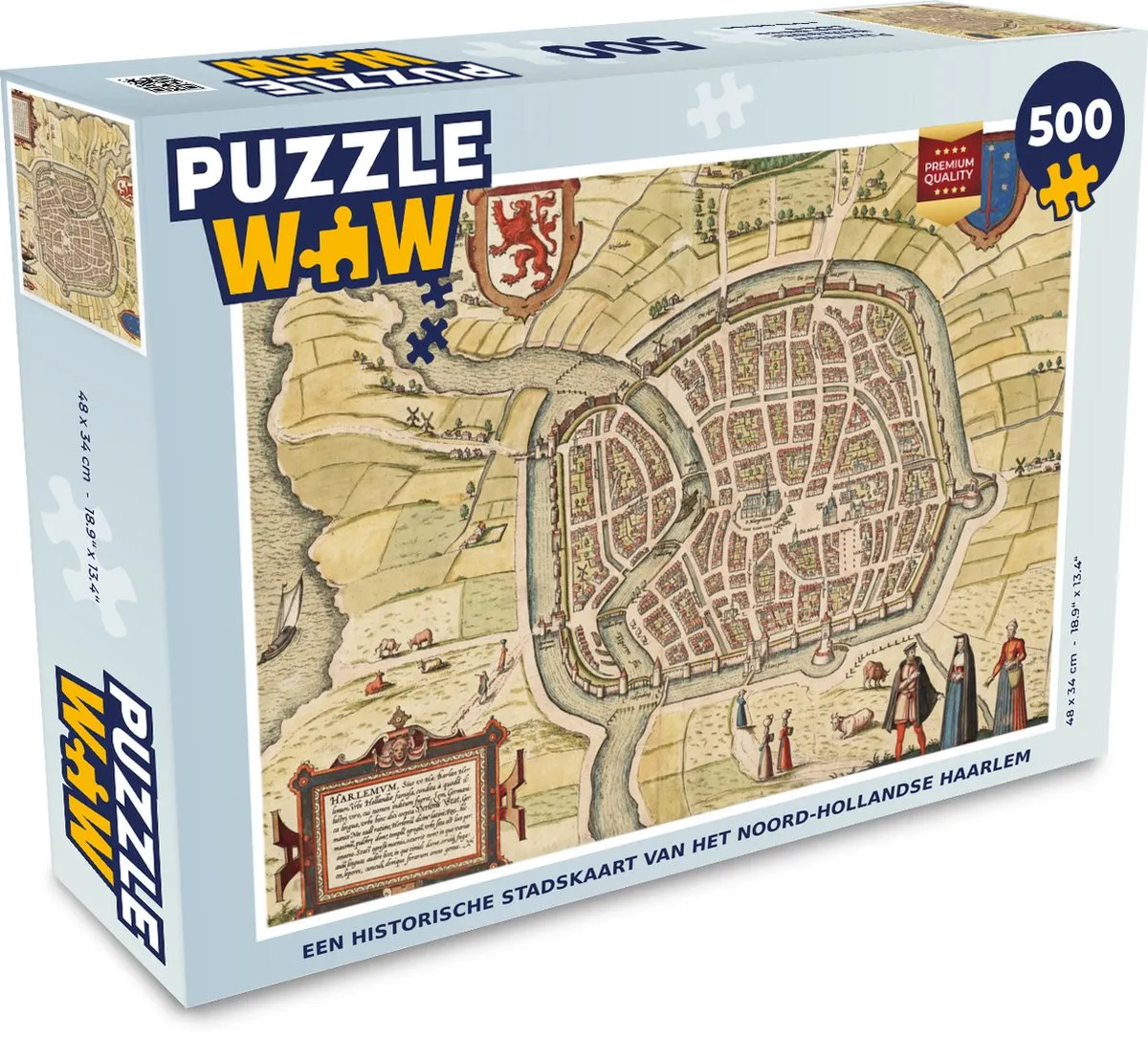 PuzzleWow Haarlem Antiek Legpuzzel 500 Stuks - Multicolor