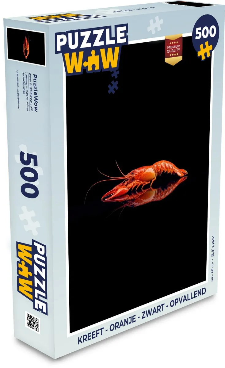 PuzzleWow Kreeft Legpuzzel 500 Stuks - Oranje/Zwart