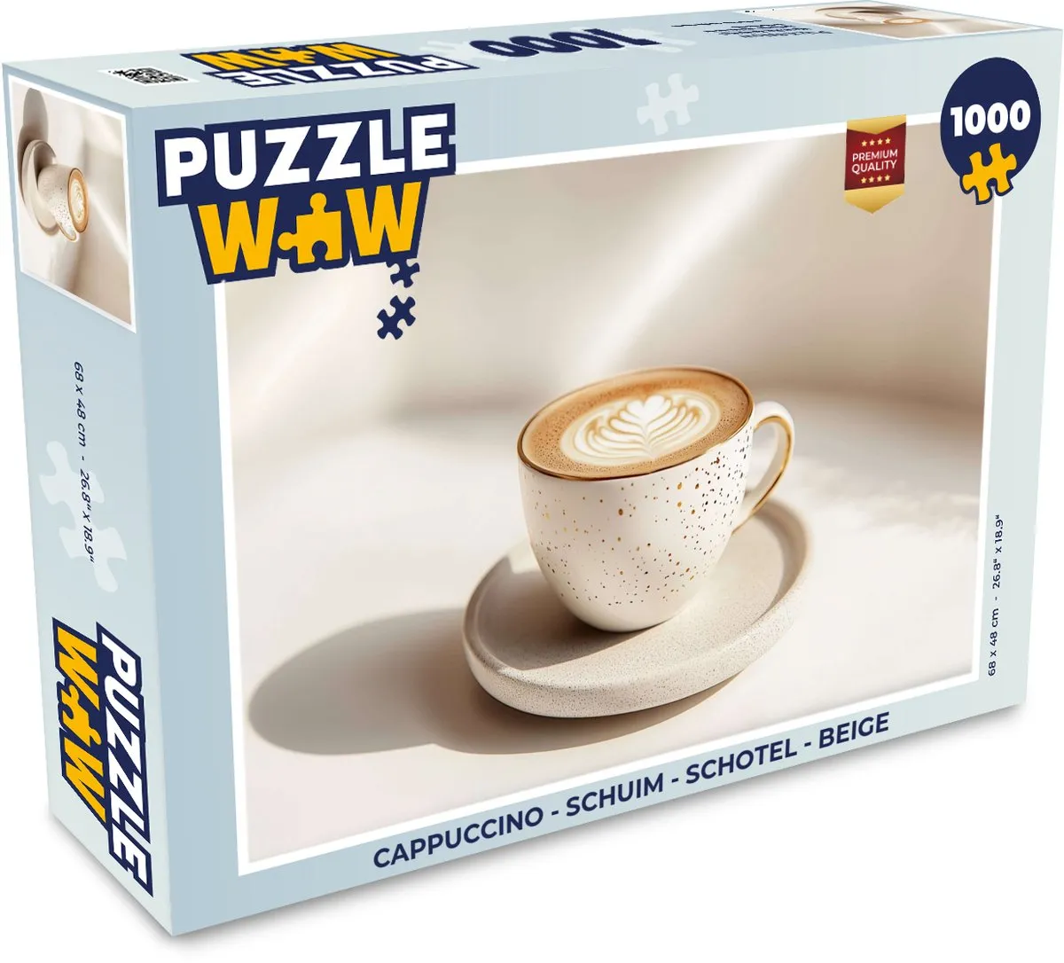 PuzzleWow Cappuccino Schotel Legpuzzel 1000 Stuks