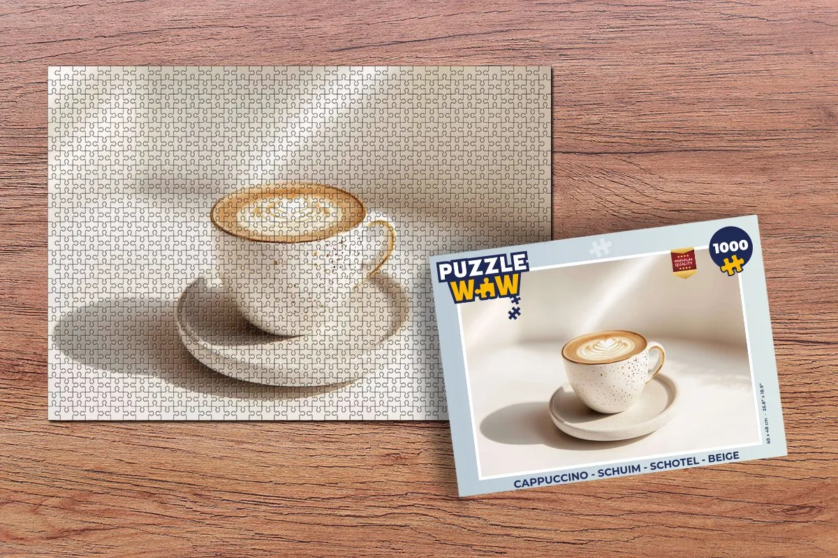 PuzzleWow Cappuccino Schotel Legpuzzel 1000 Stuks