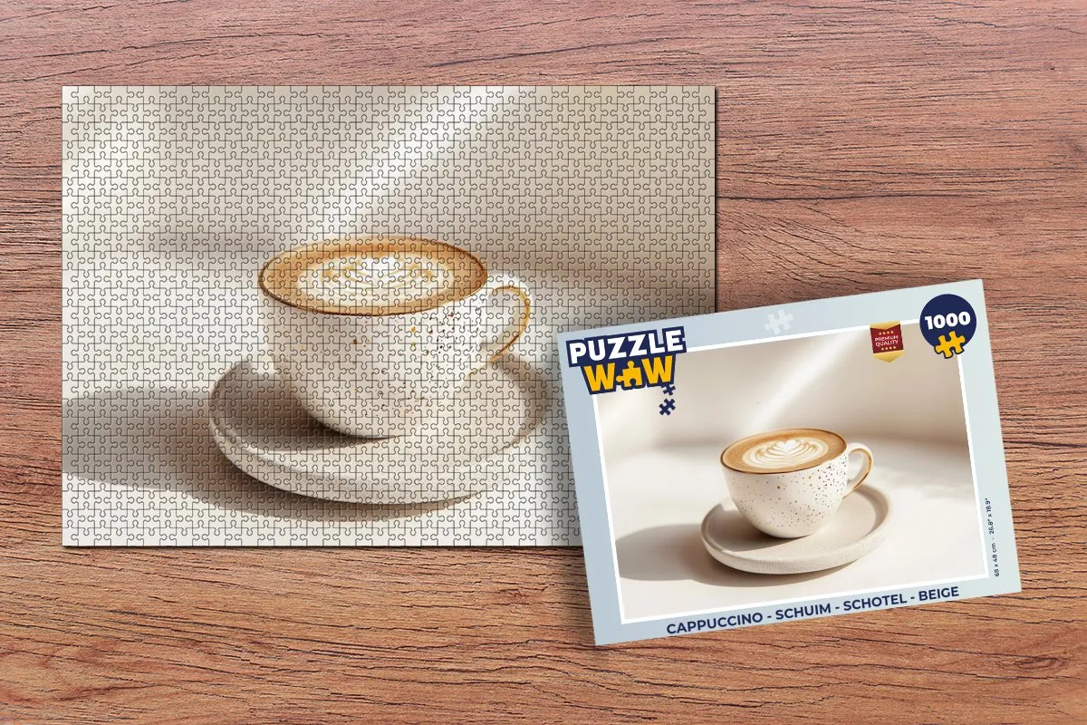 PuzzleWow Cappuccino Schotel Legpuzzel 1000 Stuks