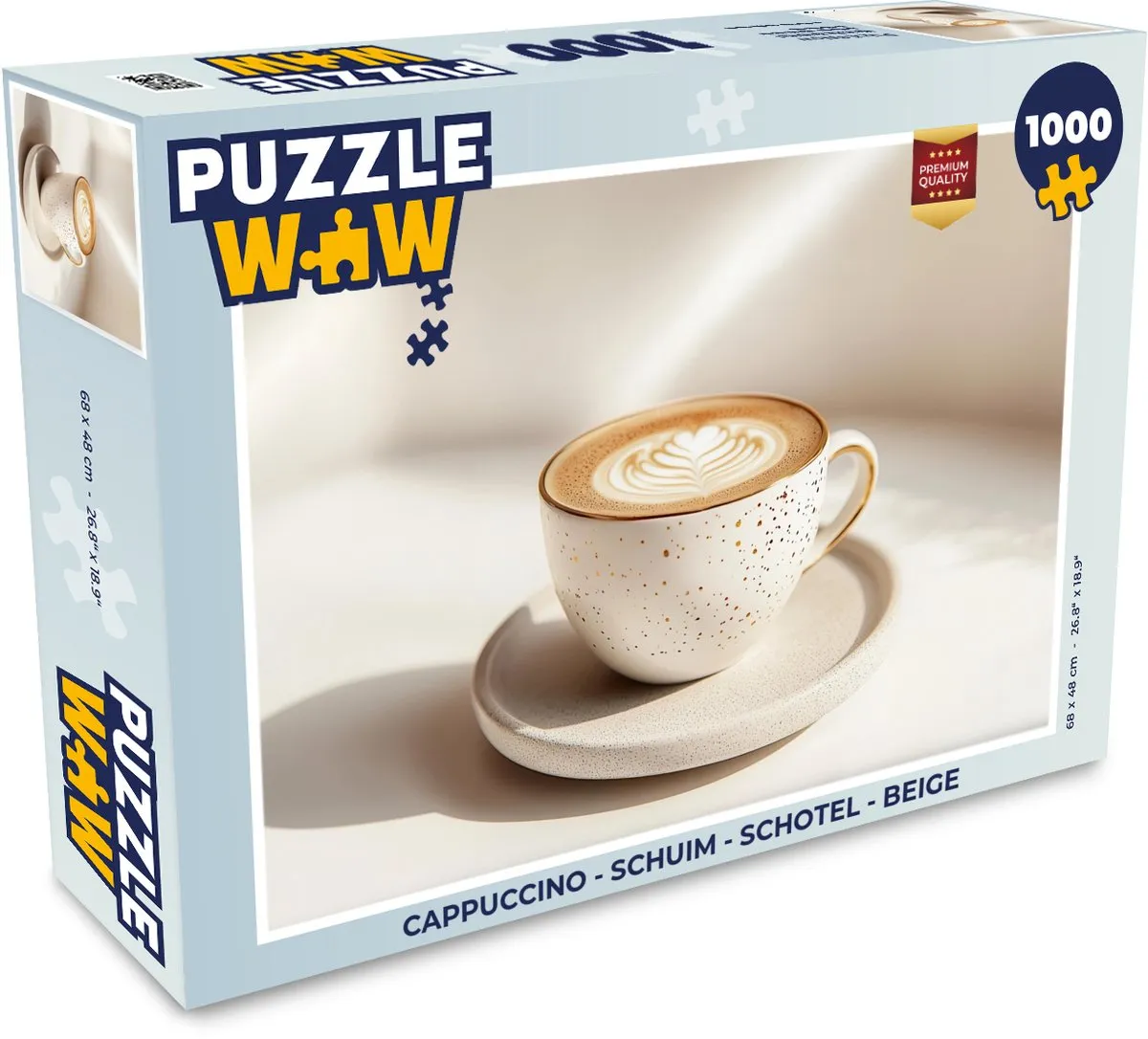 PuzzleWow Cappuccino Schotel Legpuzzel 1000 Stuks