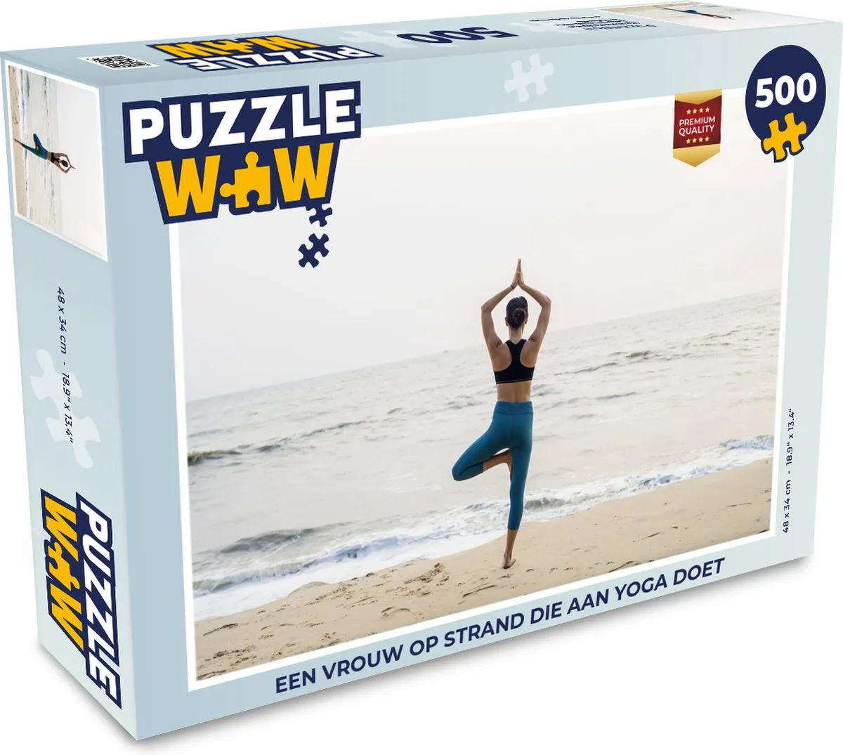 PuzzleWow Yoga op het Strand Legpuzzel 500 Stuks