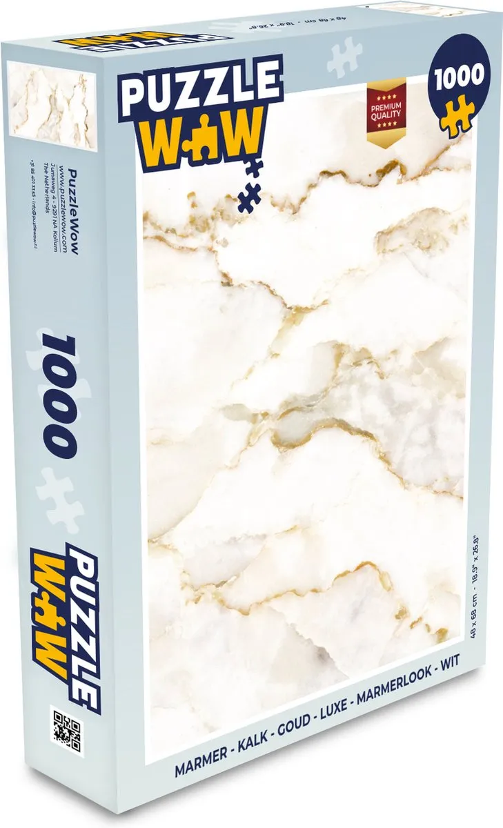 PuzzleWow Marmerlook Legpuzzel 1000 Stuks - Multicolor