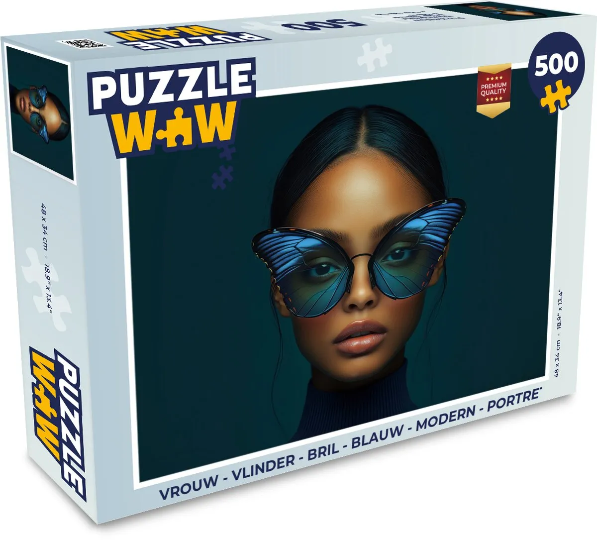 PuzzleWow Vlinder Bril Portret Legpuzzel 500 Stuks