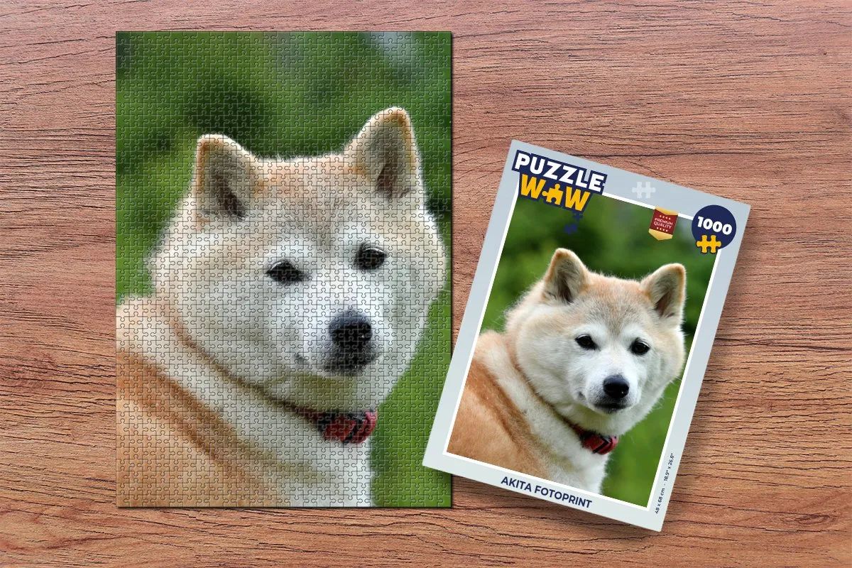 PuzzleWow Akita Fotoprint Legpuzzel 1000 Stuks - Multicolor