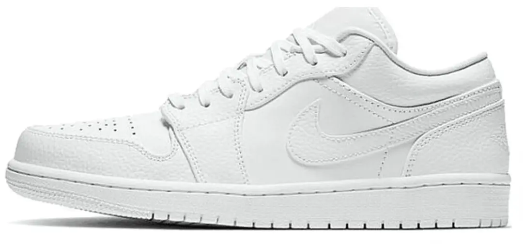 Jordan 1 Low Triple White Tumbled Leather