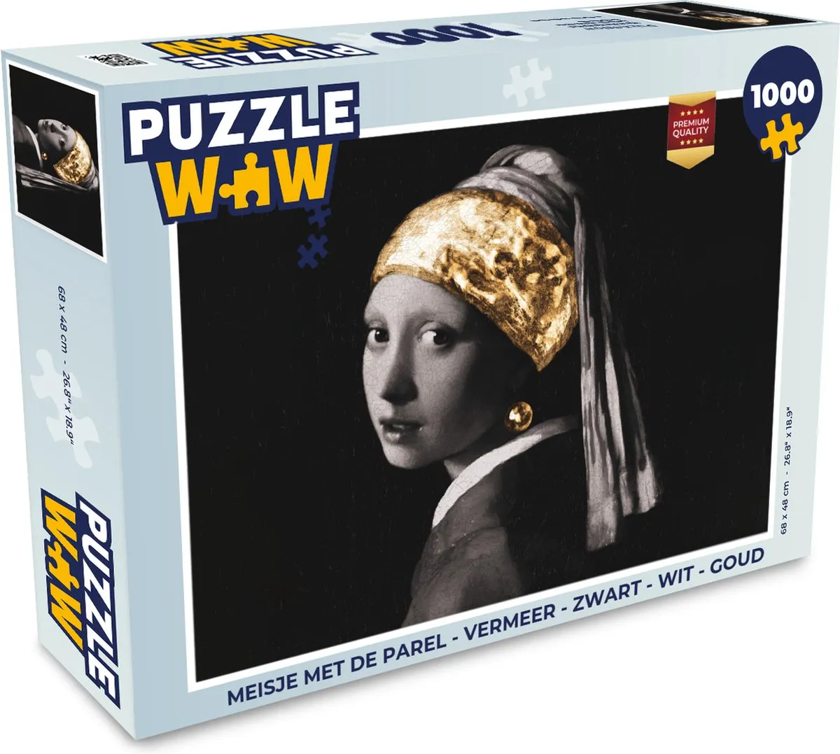 PuzzleWow Vermeer Meisje met de parel Legpuzzel 1000 Stuks - Multicolor