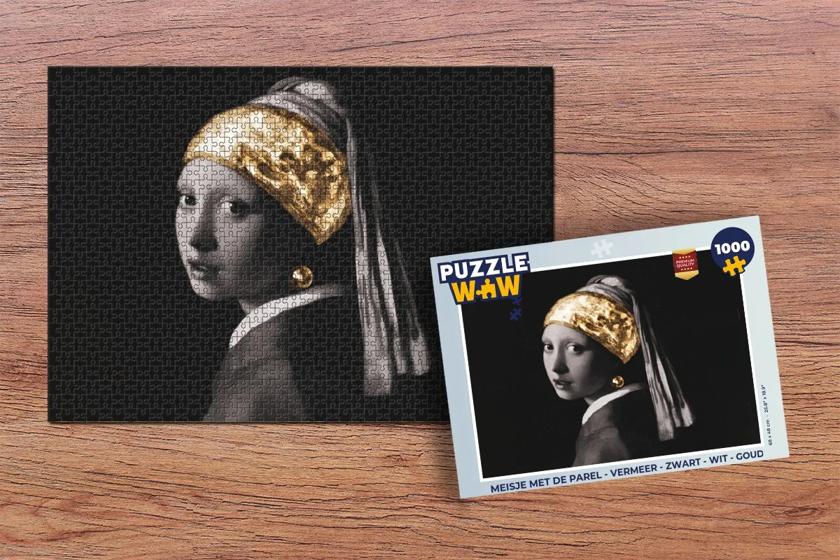 PuzzleWow Vermeer Meisje met de parel Legpuzzel 1000 Stuks - Multicolor