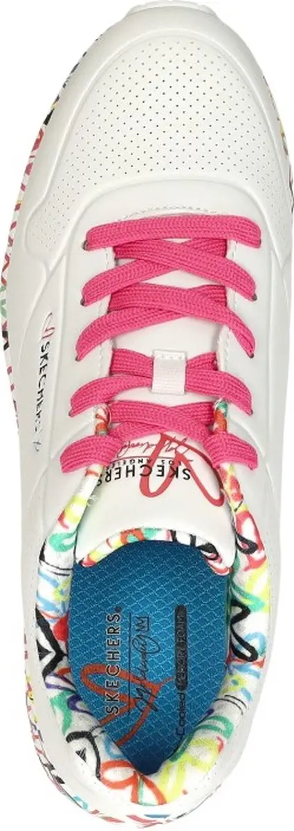 Skechers UNO LITE LOVEY LUV Meisjes Sneakers - 38 - Wit/Multicolor