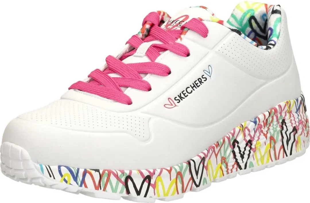 Skechers UNO LITE LOVEY LUV Meisjes Sneakers - 38 - Wit/Multicolor