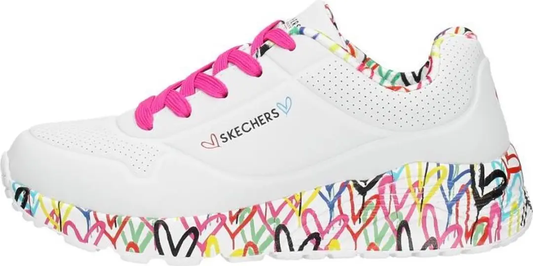 Skechers UNO LITE LOVEY LUV Meisjes Sneakers - 38 - Wit/Multicolor