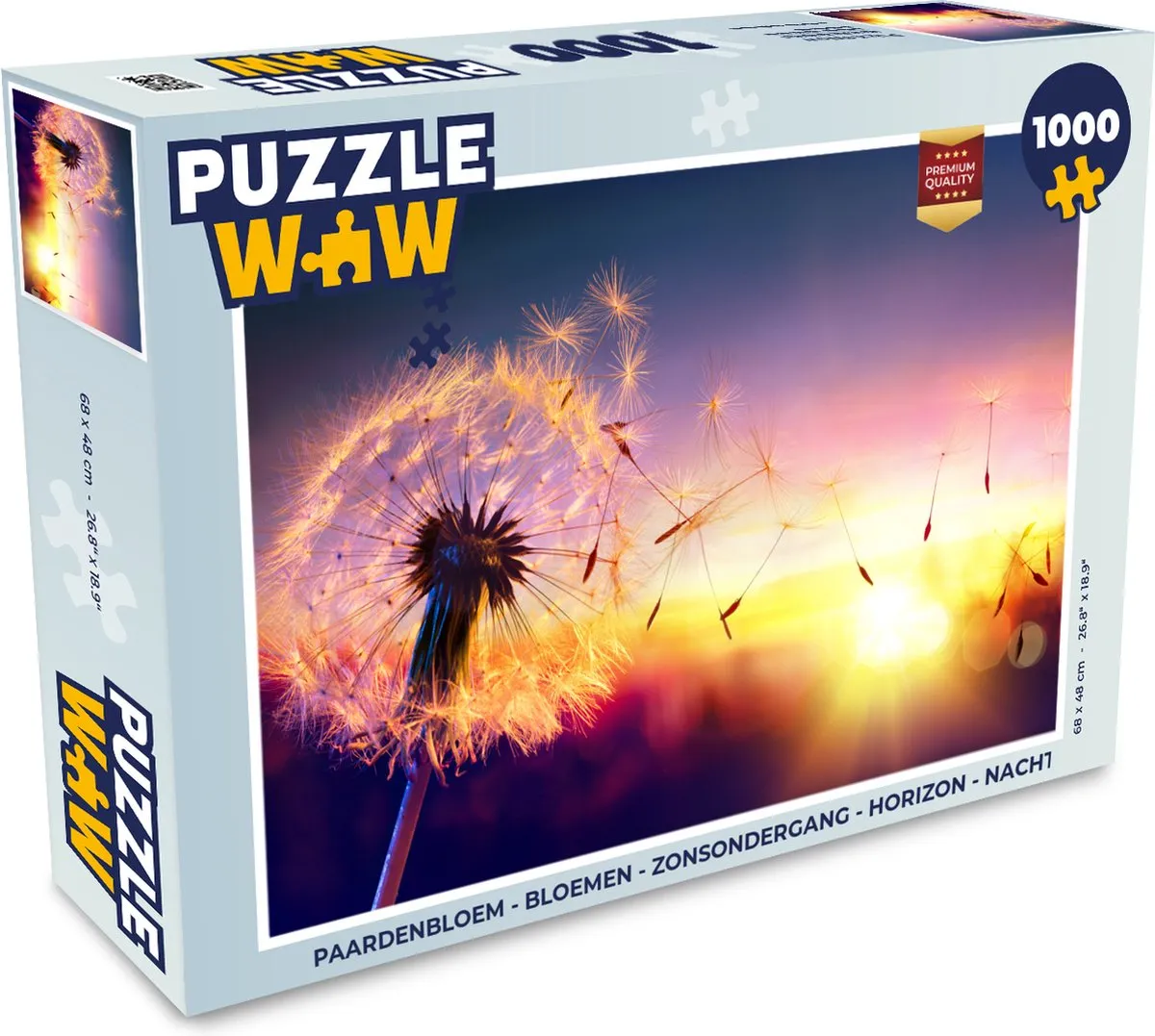 PuzzleWow Paardenbloem Legpuzzel 1000 Stuks - Multicolor