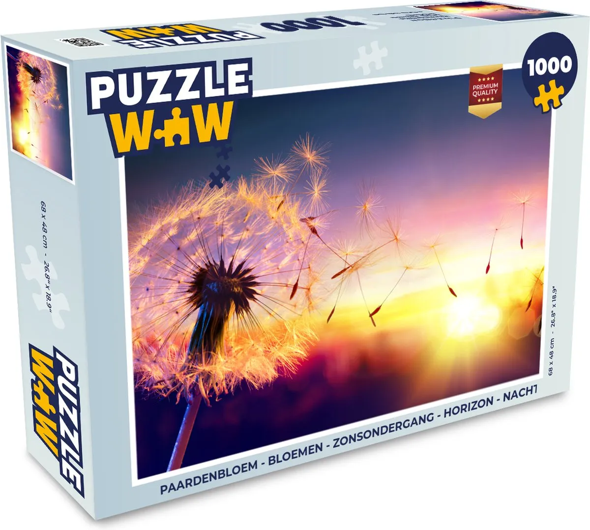 PuzzleWow Paardenbloem Legpuzzel 1000 Stuks - Multicolor