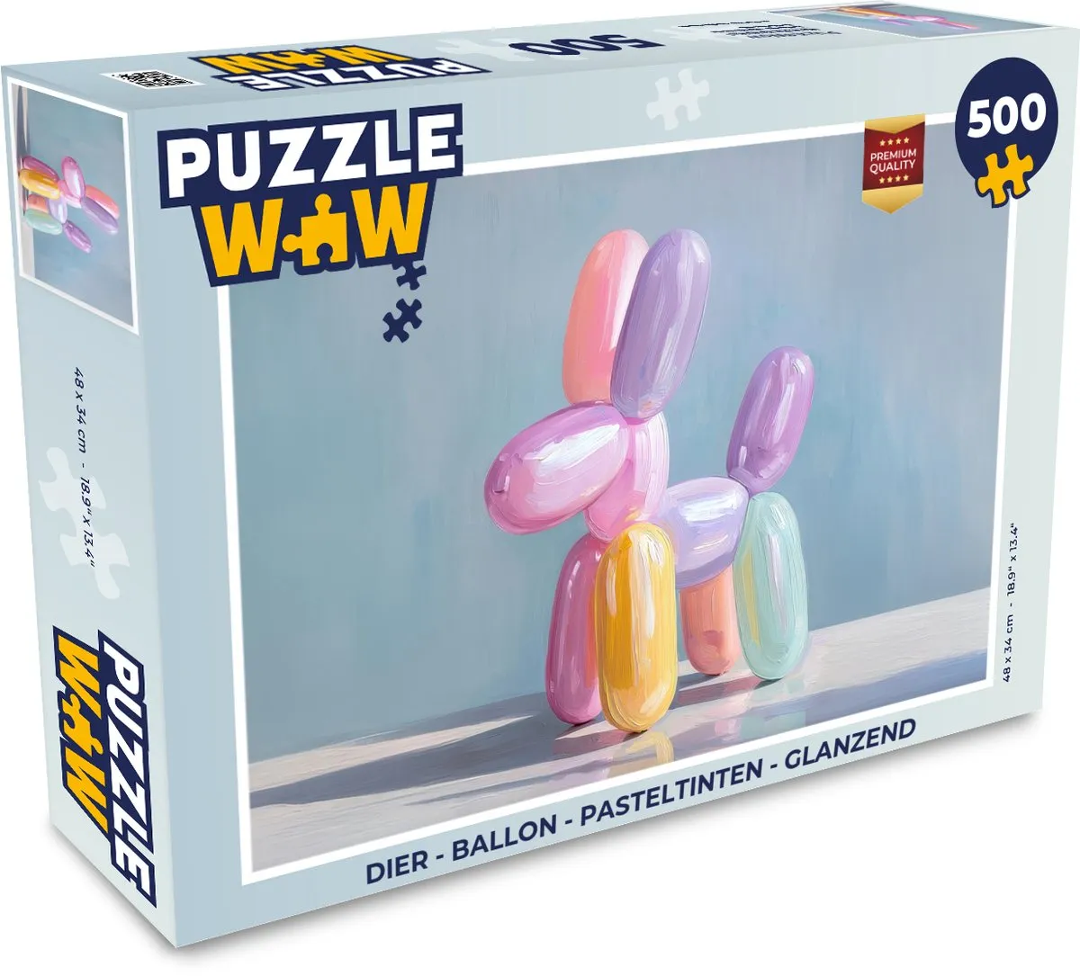 PuzzleWow Legpuzzel Dier Ballon 500 Stuks