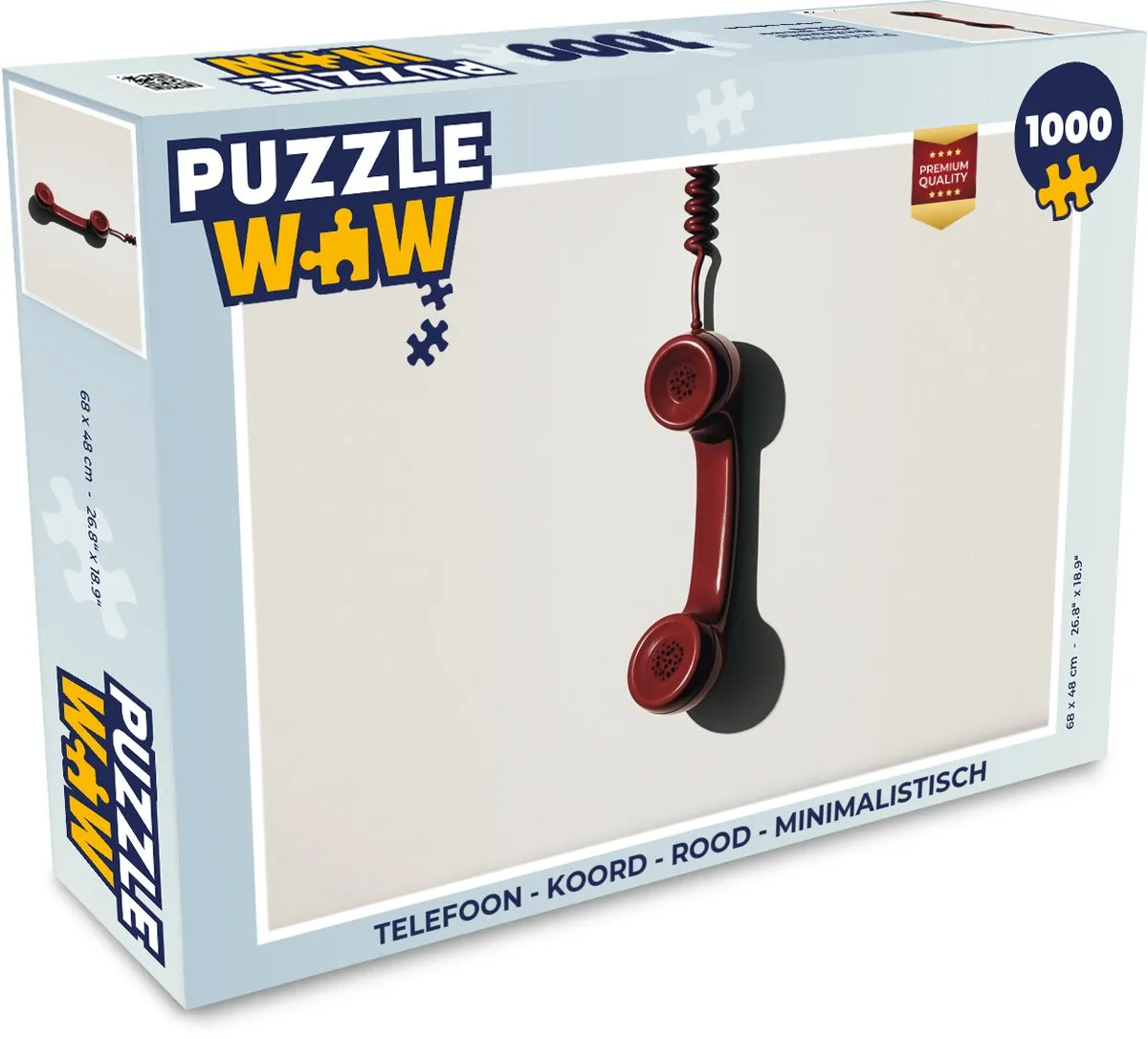 PuzzleWow Telefoon Puzzel 1000 Stuks - Rood Koord