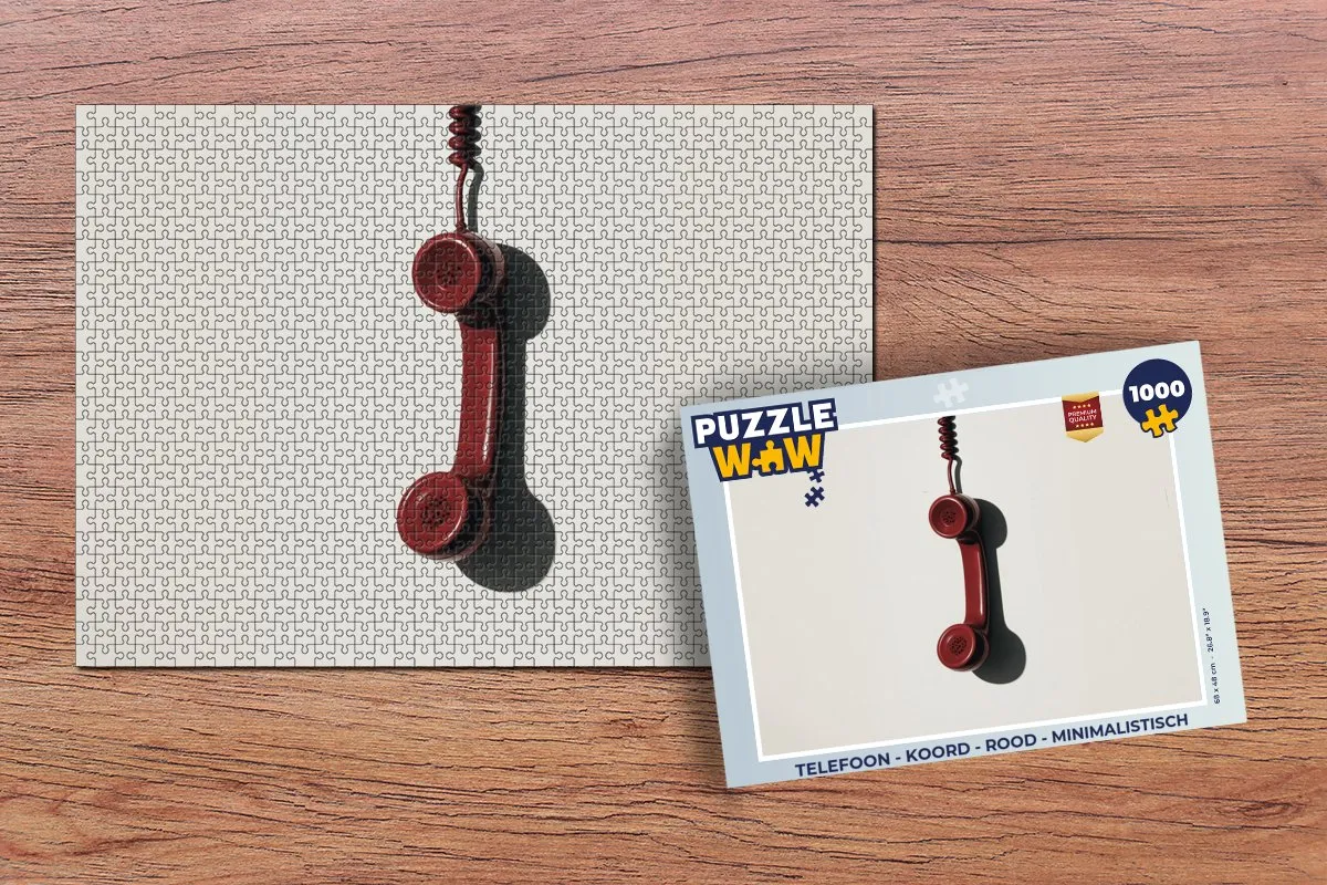 PuzzleWow Telefoon Puzzel 1000 Stuks - Rood Koord