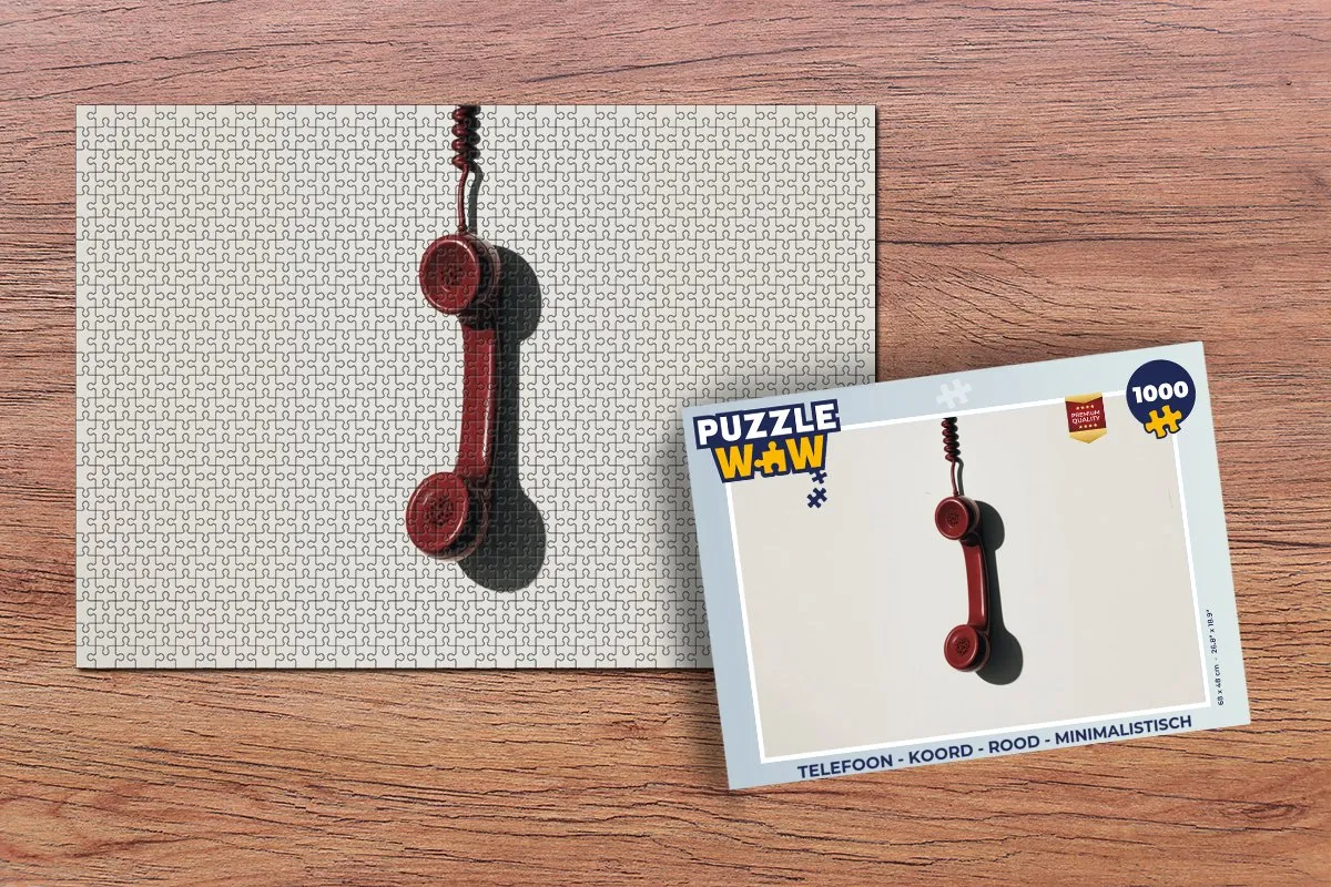 PuzzleWow Telefoon Puzzel 1000 Stuks - Rood Koord