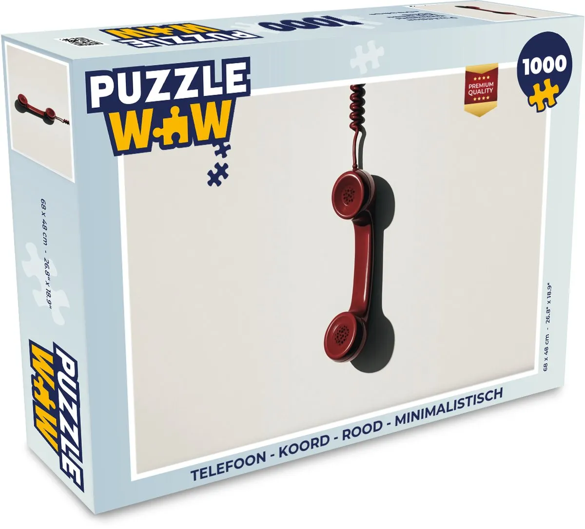 PuzzleWow Telefoon Puzzel 1000 Stuks - Rood Koord