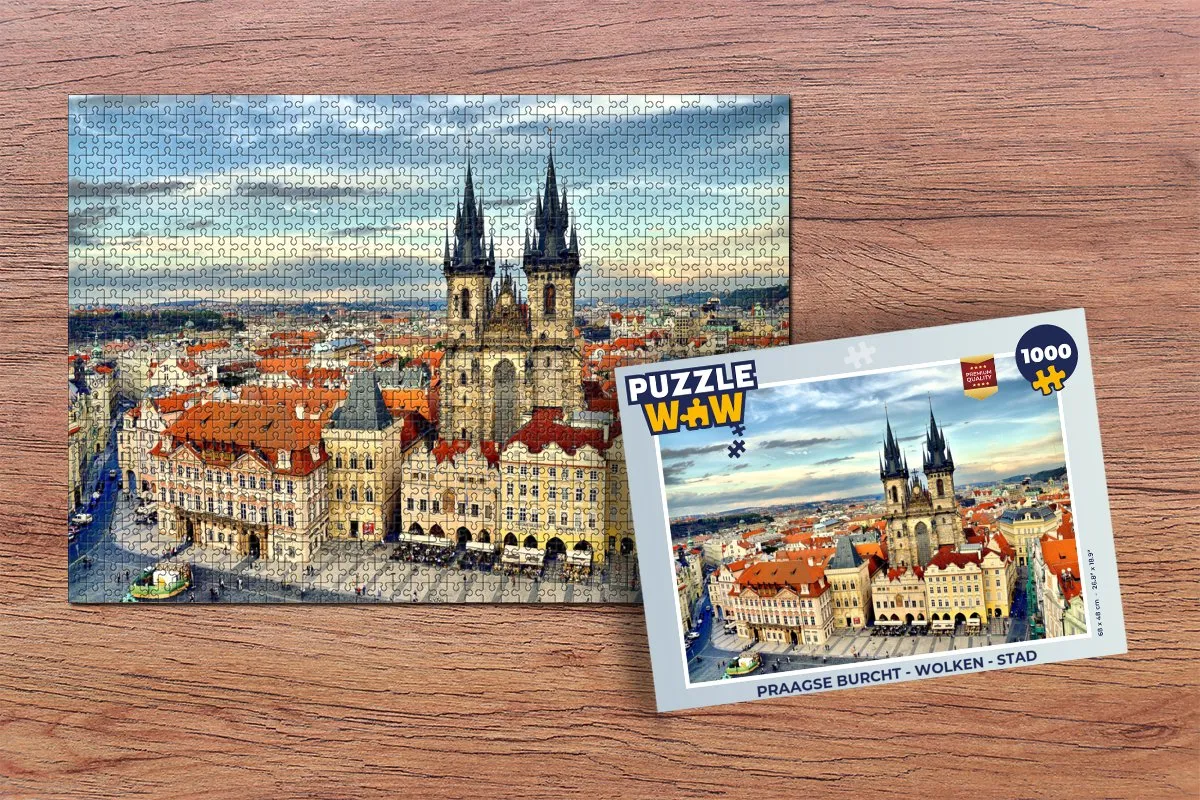 PuzzleWow Praagse Burcht Wolkenstad Legpuzzel 1000 Stuks - Multicolor