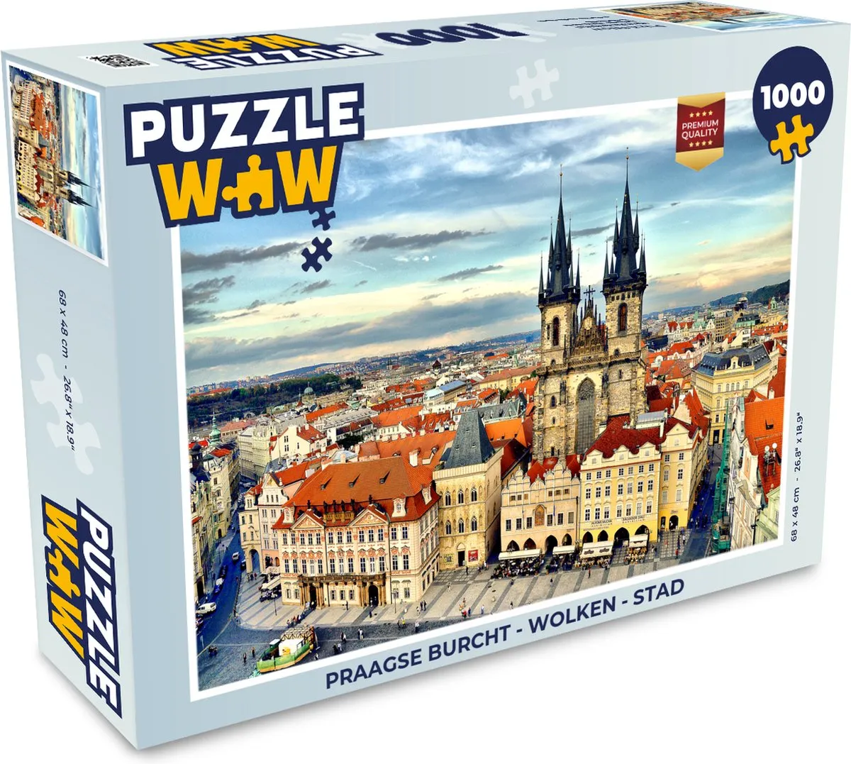 PuzzleWow Praagse Burcht Wolkenstad Legpuzzel 1000 Stuks - Multicolor