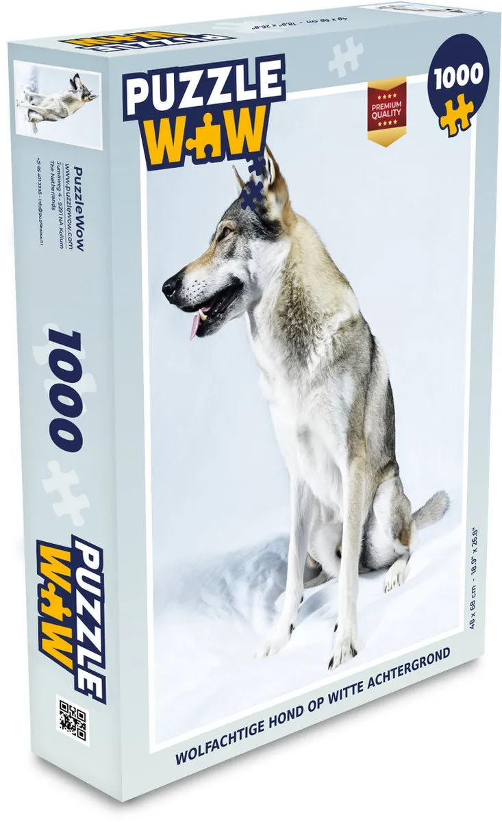 PuzzleWow Wolfachtige Hond Legpuzzel 1000 Stuks - Multicolor