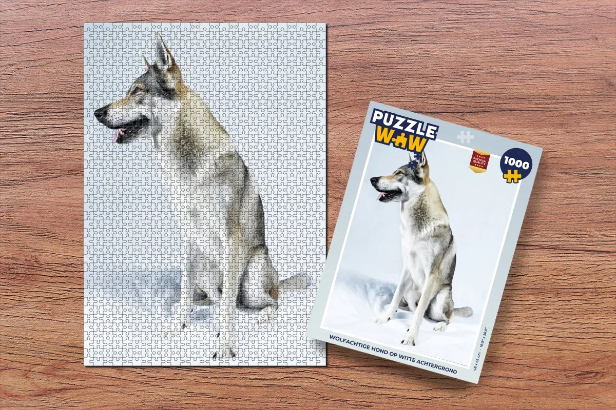 PuzzleWow Wolfachtige Hond Legpuzzel 1000 Stuks - Multicolor
