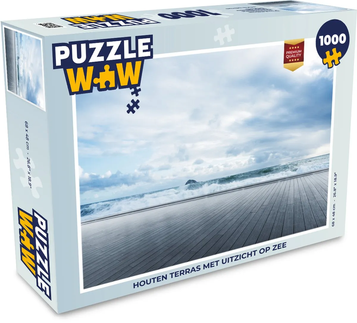 PuzzleWow Houten Terras met Uitzicht op Zee - Legpuzzel 1000 Stuks - Multicolor