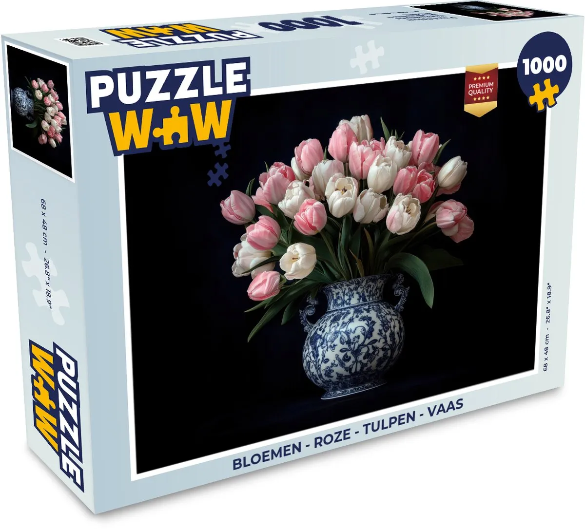 PuzzleWow Bloemen Roze Legpuzzel 1000 Stuks