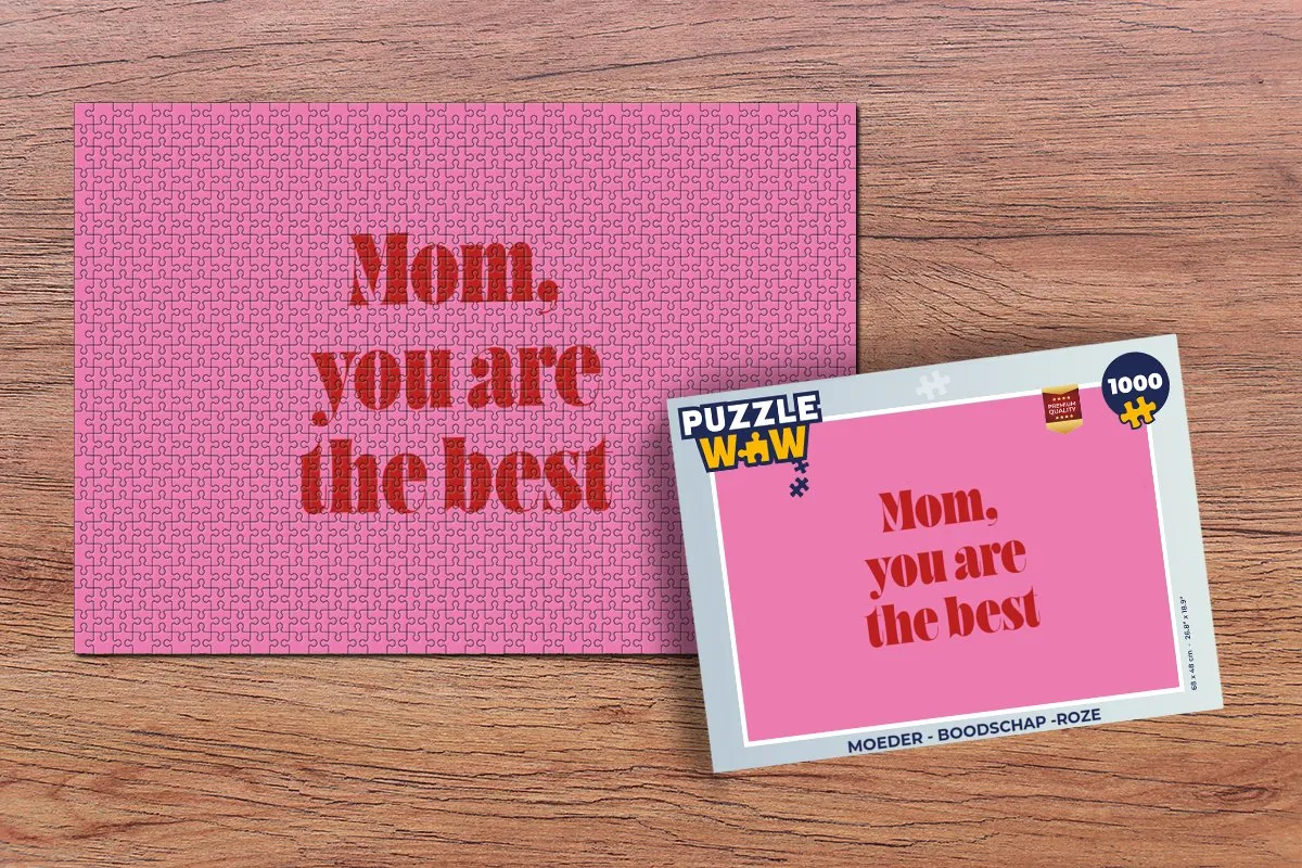 PuzzleWow Moeder Liefde Legpuzzel 1000 Stuks - Roze